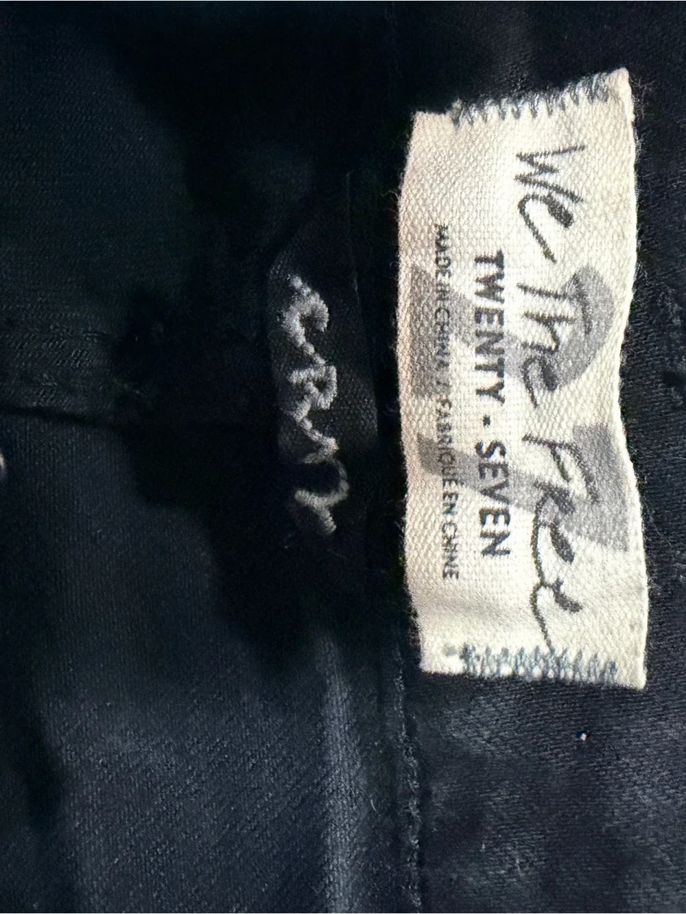 We The Free Black Distressed Denim Shorts
